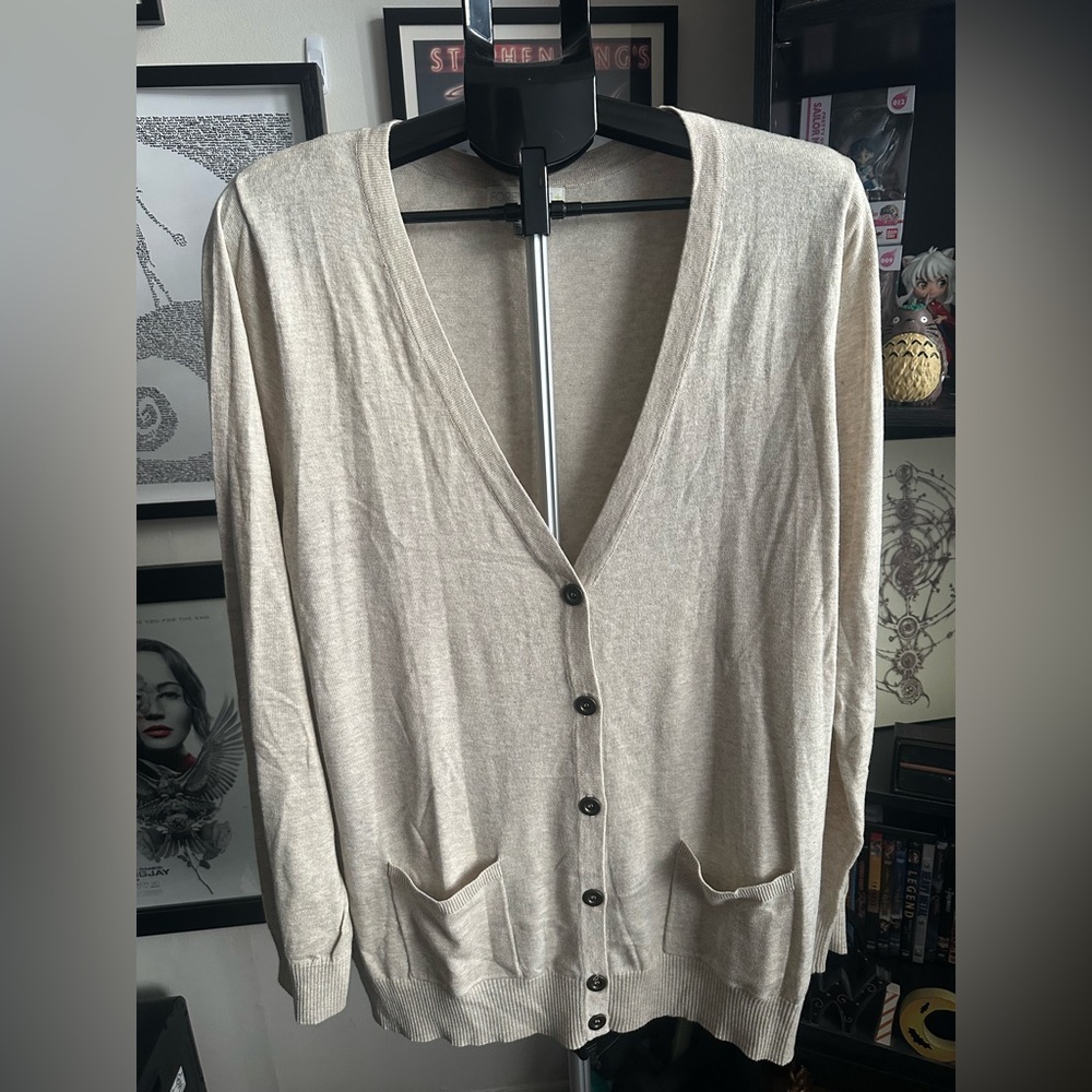 Forever 21+ cream button front cardigan